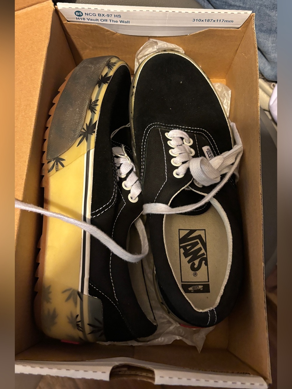 Vans Vault Era Stacked LX Palm Leaf Black Platform Sneakers